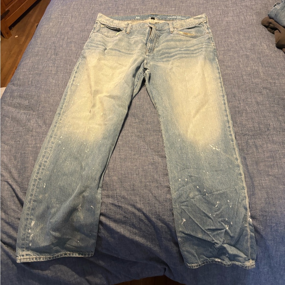 J Crew slouchy paint splattered jean